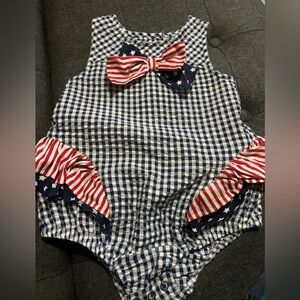 Baby girls patriotic bubble